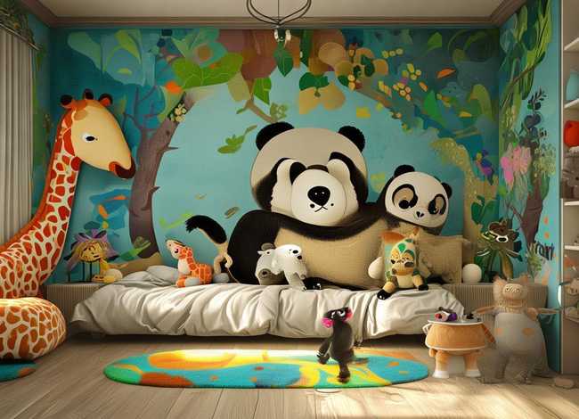 动物主题儿童房装修；动物主题客房