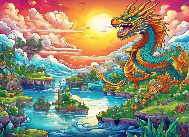 东方神话故事绘画作品，东方神话故事绘画作品四年级