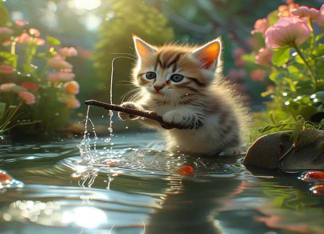 小猫钓鱼的故事视频；小猫钓鱼的故事视频免费观看