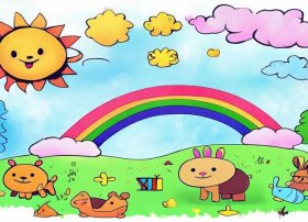 彩铅儿童画图片；彩铅画儿童画图片初学者