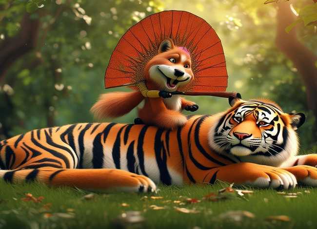 狐假虎威亲子故事视频 - 狐假虎威的故事视频一等奖