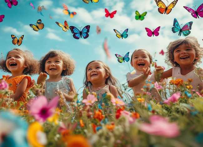 儿童经典故事蝴蝶风筝，蝴蝶风筝儿童画图片大全