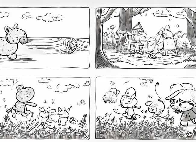 儿童四格画大全 - 四格画大全 简笔画