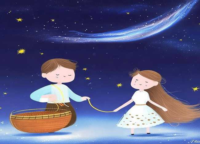 牛郎和织女的故事儿童版绘画 - 牛郎和织女的故事简单版