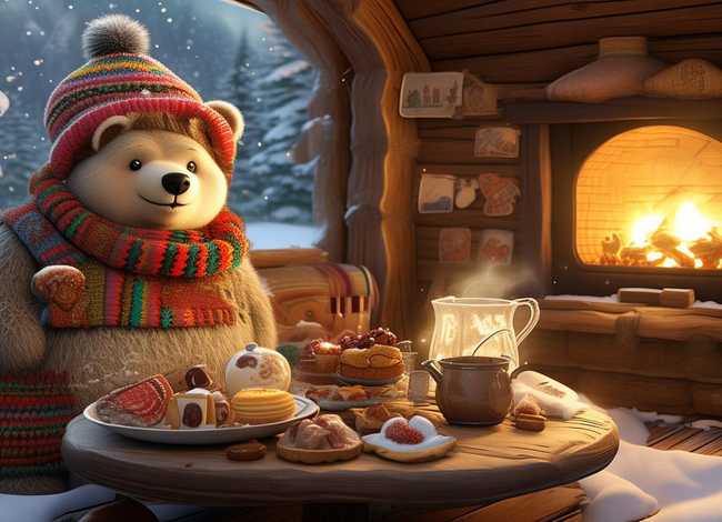 讲故事小熊请客 - 讲故事小熊请客PPT背景