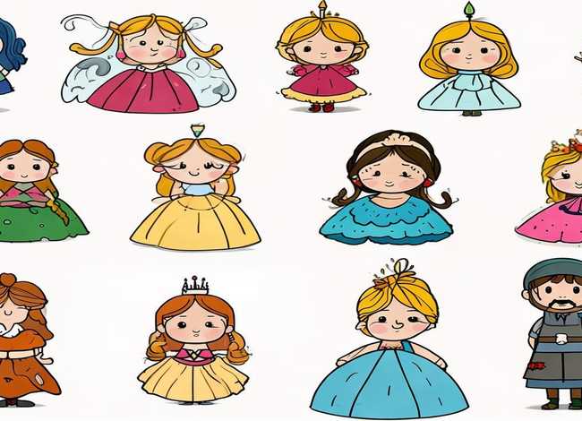 儿童简笔画公主王子图片；儿童简笔画公主王子图片大全