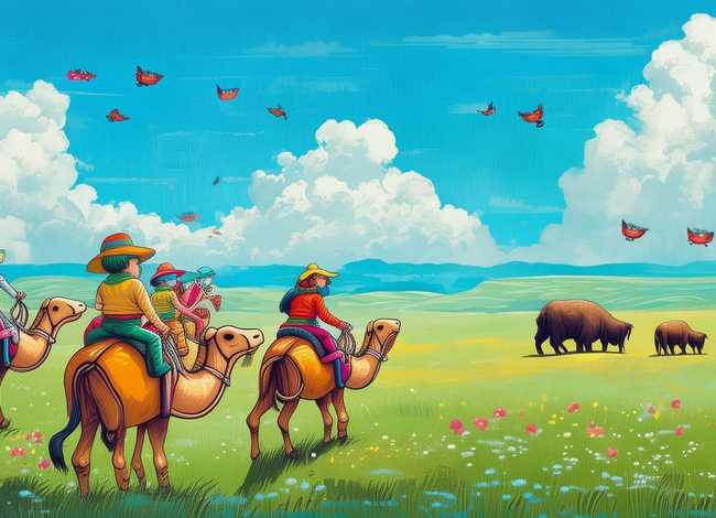 大草原之旅儿童故事书 - 绘本故事大草原之行