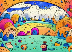 儿童故事简画图，儿童故事简约版图画