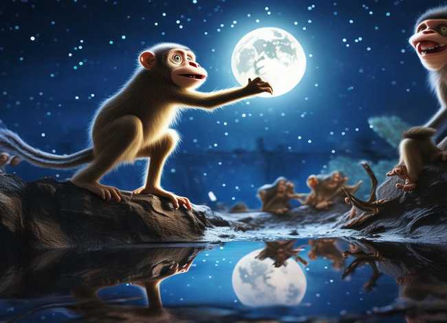 猴子捞月亮完整故事，猴子捞月亮完整故事在线听