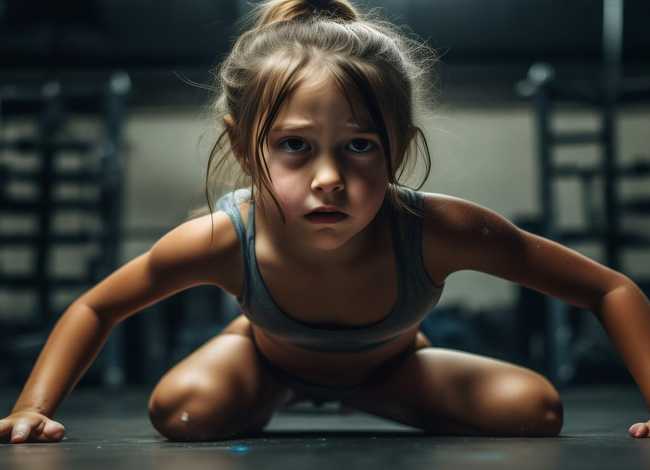 柔术痛苦训练小女孩 - 小女孩练柔术基本功痛苦