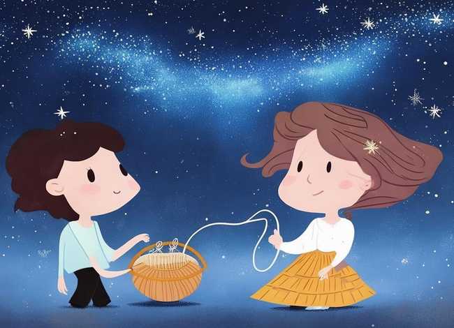 牛郎和织女的故事儿童版绘画 - 牛郎和织女的故事简单版