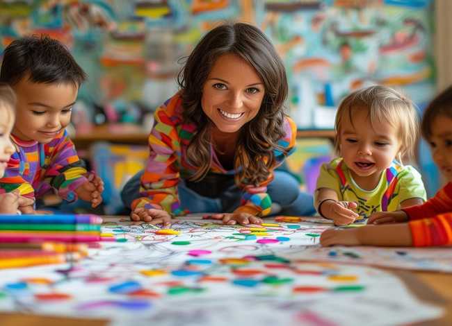 儿童画我的老师；我的老师幼儿画画