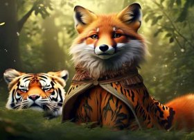 狐假虎威儿童故事完整版ppt；狐假虎威故事配图完整版