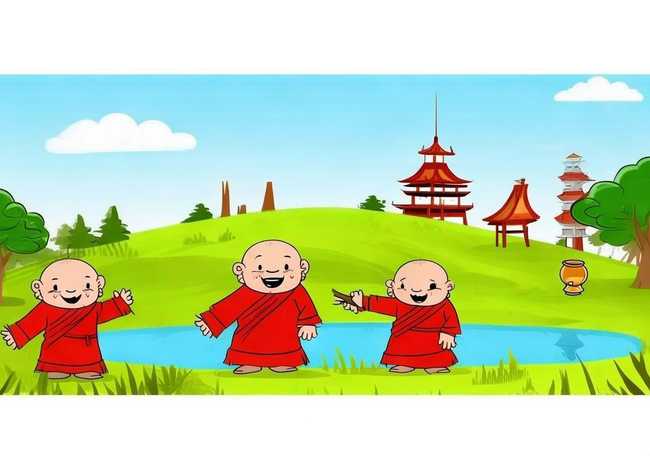 儿童故事三个和尚绘本ppt 三个和尚绘本图片ppt