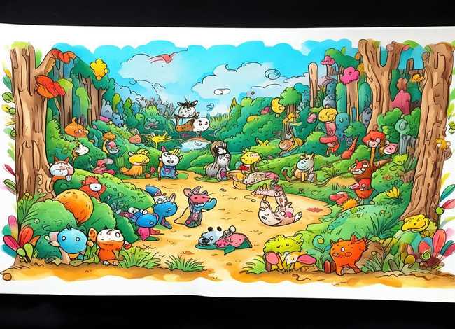 动物故事画简笔画彩色、动物故事画简笔画彩色版