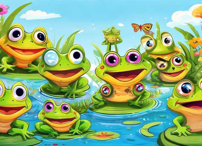 小青蛙儿童画图片；小青蛙儿童画图片大全