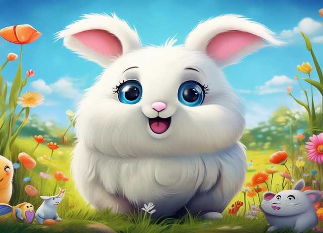 大白儿童画 儿童画大白兔图片大全
