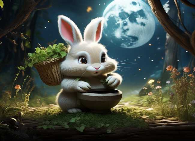 儿童故事玉兔捣药 - 幼儿故事玉兔捣药