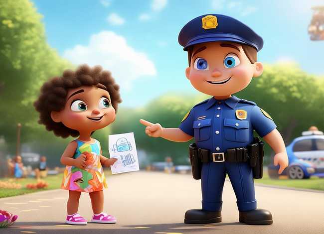 我和警察的故事儿童画 我和警察的故事图片