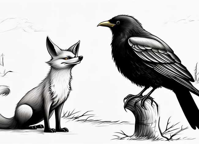 乌鸦与狐狸的故事图片 乌鸦与狐狸的故事图片简笔画