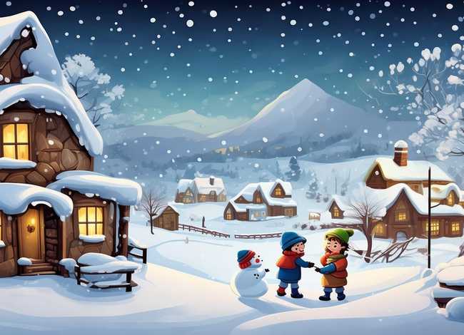 冬天来了故事图片、冬天来了绘本制作图片