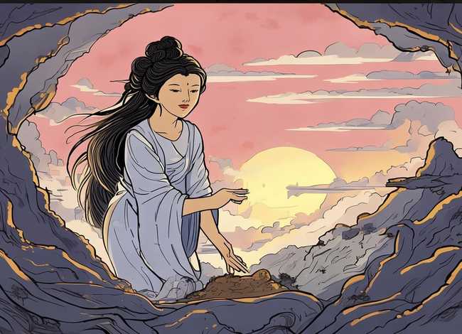 故事插画图片手绘;故事插画图片手绘女娲造人图 故事插画图片手绘;故事插画图片手绘女娲造人图