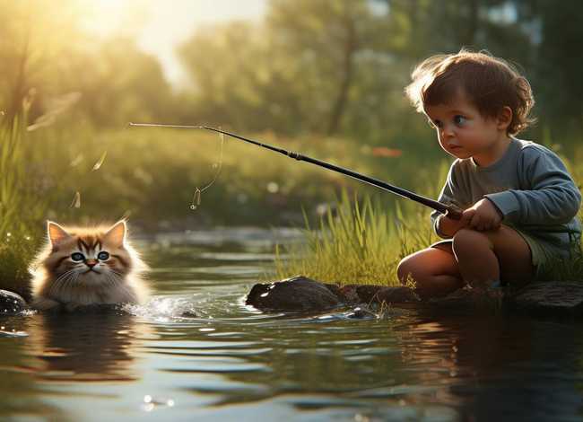 儿童短故事1分钟 - 儿童短故事1分钟小猫钓鱼