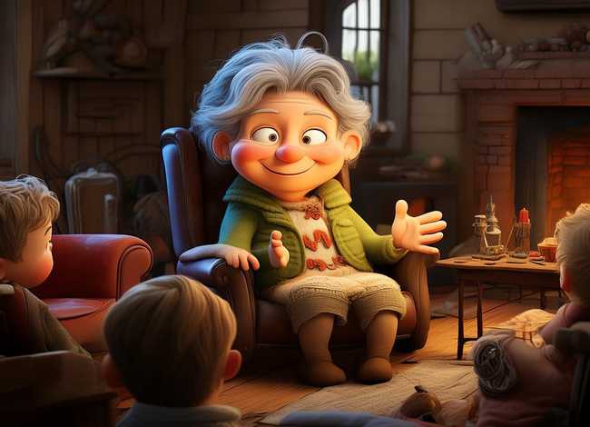 老奶奶讲故事的图片（老奶奶讲故事的图片简笔画）