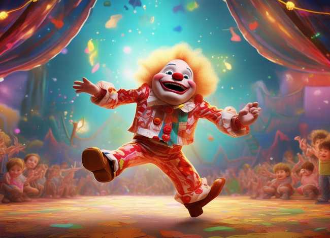 儿童故事马戏团里的小丑，马戏团里的小丑儿童画