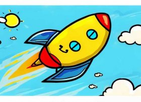 火箭儿童画图片大全大图，火箭儿童画图片大全大图简单