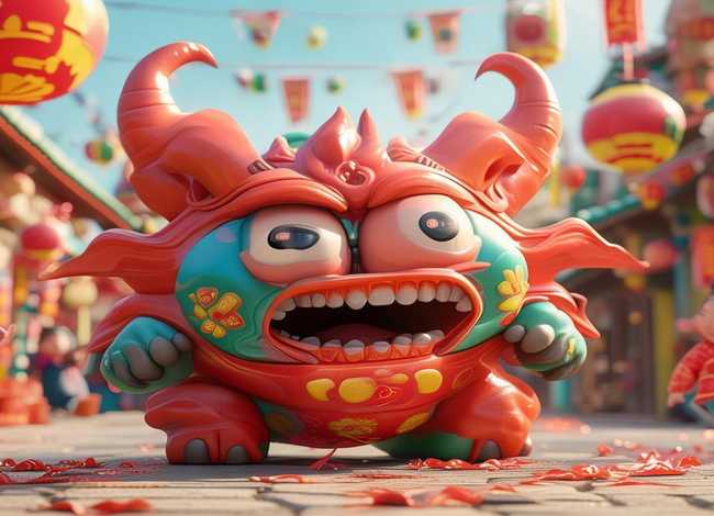 年兽儿童故事简易版；年兽故事简笔画