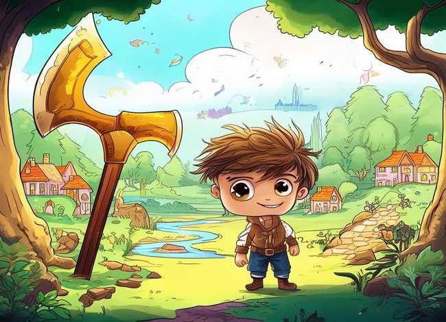 金斧头的故事绘本，金斧头的故事绘本图片