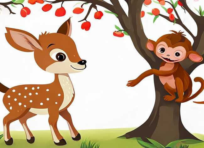儿童故事梅花鹿与小猴子 梅花鹿和小猴子故事绘本