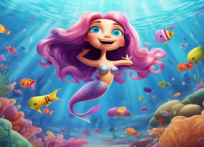 海底美人鱼儿童画、海底美人鱼儿童画图片大全