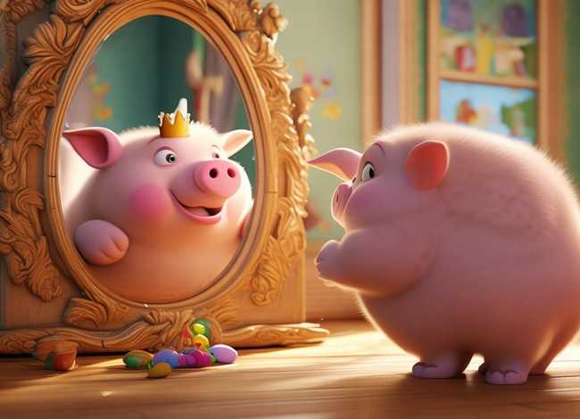 小猪照镜子儿童故事 幼儿故事《小猪照镜子》