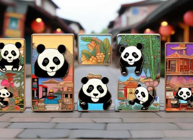 成都故事会 - 成都故事会熊猫纪念章六枚套装