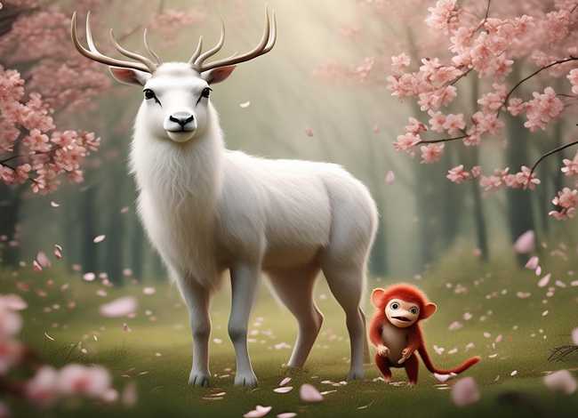 梅花鹿和小猴子的故事、梅花鹿和小猴子的故事内容