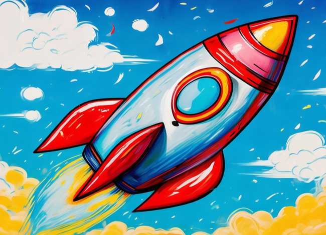 火箭儿童画图片，火箭儿童画图片一等奖