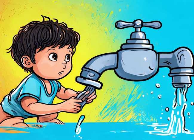 儿童节约用水简笔画，儿童节约用水简笔画图片