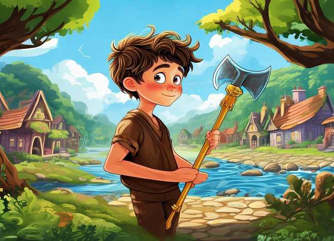 金斧头的故事绘本，金斧头的故事绘本图片