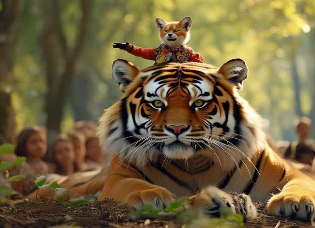 狐假虎威儿童故事讲述与表演，狐假虎威故事表演视频