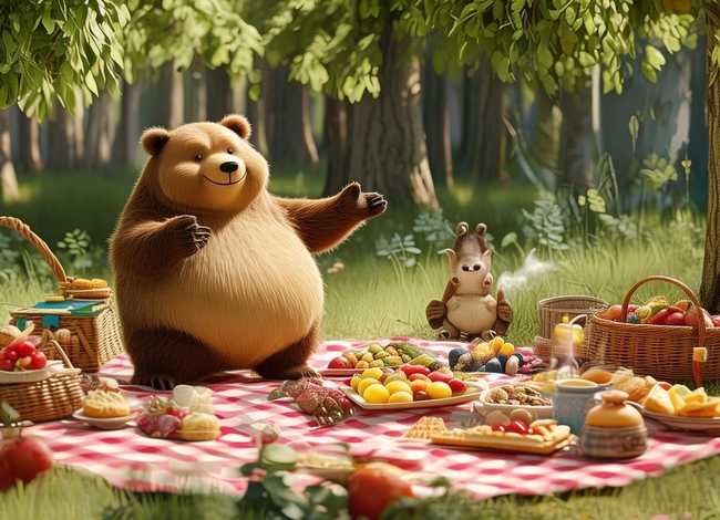 小熊请客故事绘本、小熊请客故事绘本图片