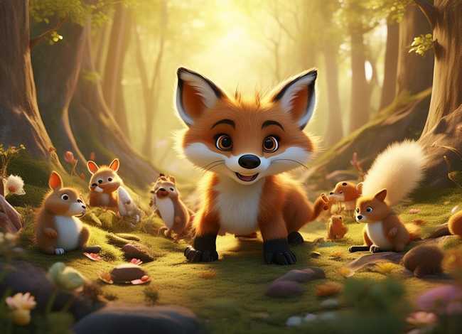 儿童动物狐狸故事、狐狸和小动物们的故事