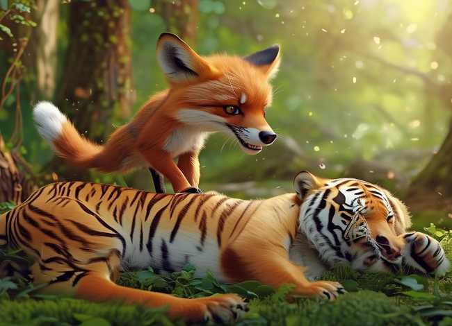 幼儿故事狐假虎威文字 幼儿故事狐假虎威文字图片