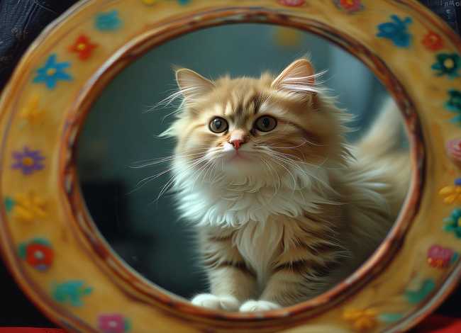 儿童故事镜子里的小花猫 - 幼儿故事镜子里的小花猫