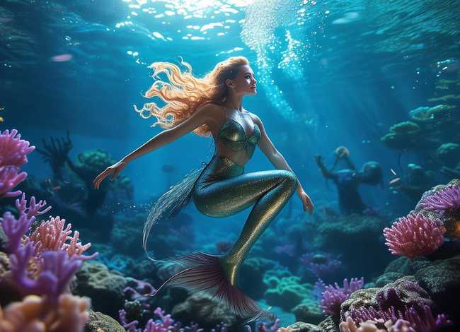 海底美人鱼表演（海底美人鱼表演视频）