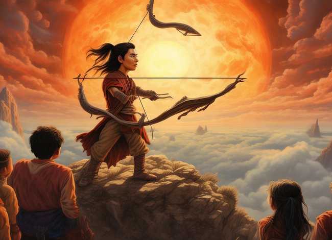 后羿射日儿童故事绘本，后羿射日绘本故事完整版