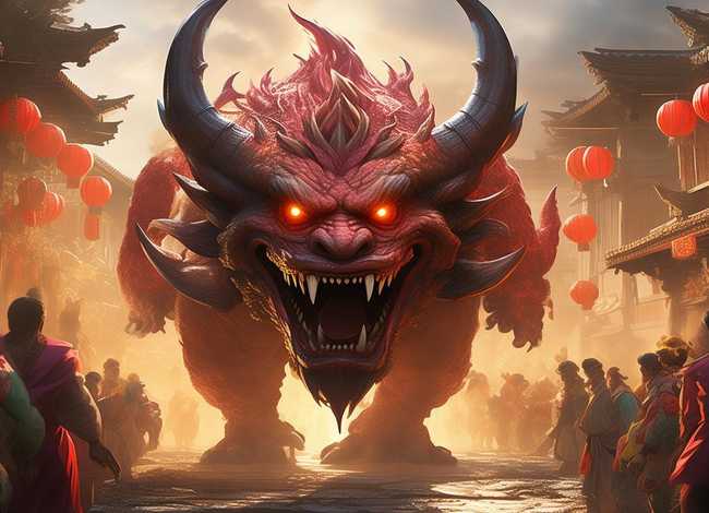 《年兽的故事》绘本ppt，《年兽的故事》绘本图片