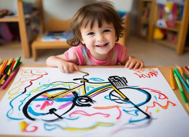 一年级儿童画画大全简单漂亮、一年级儿童画画大全简单漂亮小朋友绘画自行车吗
