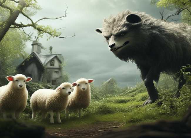 小羊和大灰狼的故事、三只小羊和大灰狼的故事